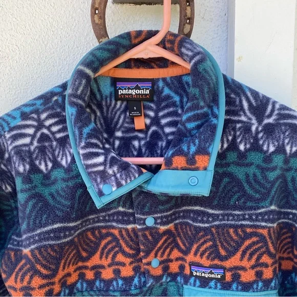 Men's Rare Patagonia Tradewinds Stone Synchilla Fleece Snap Pullover Jacket (S) - Picture 2 of 3